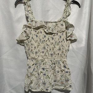 Floral Rouched Tank Top